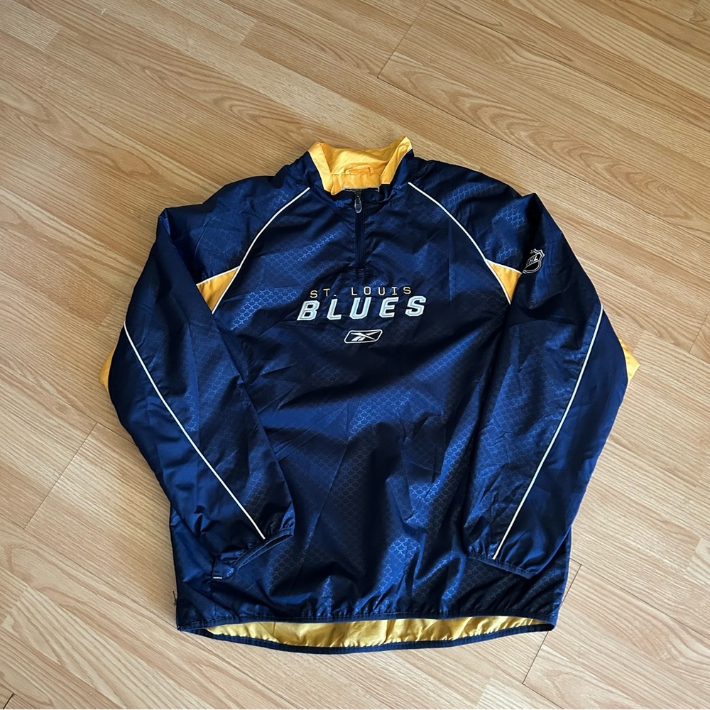 Reebok St. Louis Blues NHL Windbreaker Center Ice Pullover Jacket Large